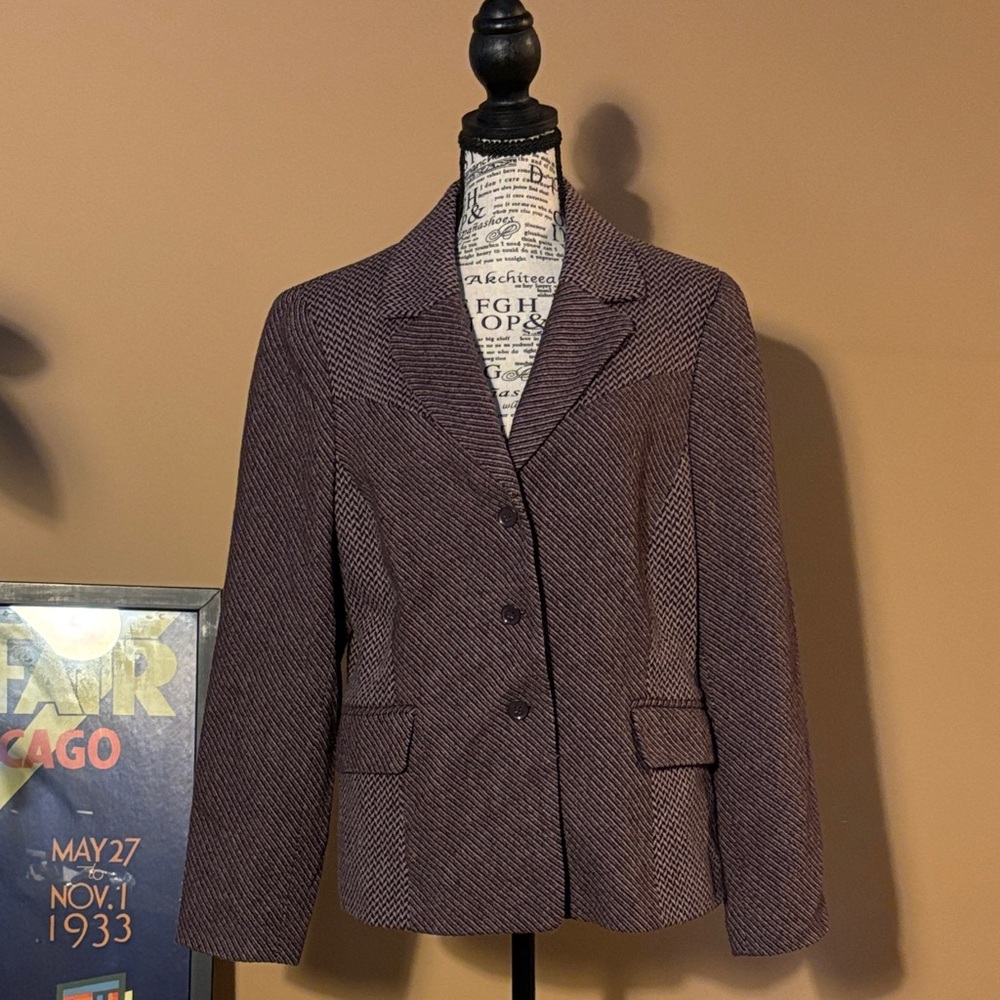 Jones Wear Textured Brown Blazer - Women’s